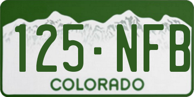 CO license plate 125NFB