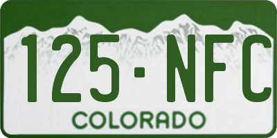 CO license plate 125NFC