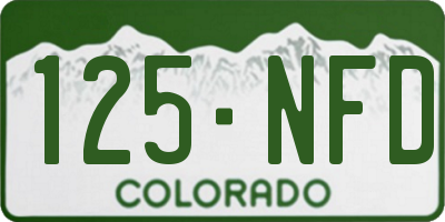 CO license plate 125NFD