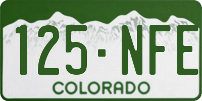 CO license plate 125NFE