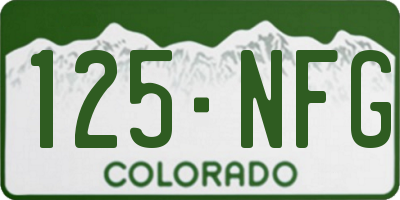CO license plate 125NFG