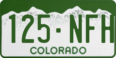 CO license plate 125NFH