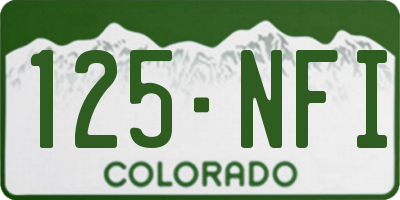CO license plate 125NFI