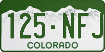 CO license plate 125NFJ