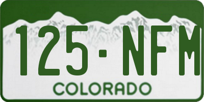 CO license plate 125NFM