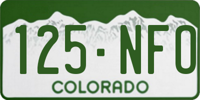 CO license plate 125NFO