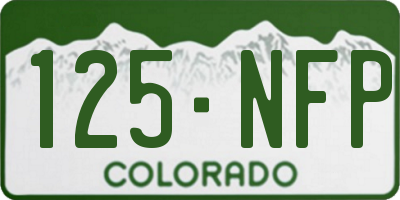 CO license plate 125NFP