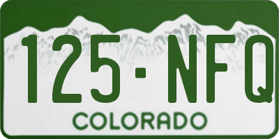 CO license plate 125NFQ