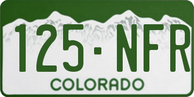 CO license plate 125NFR
