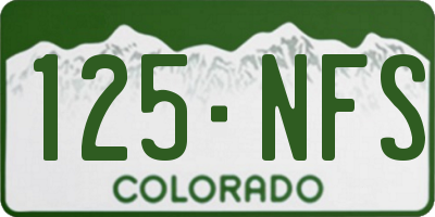 CO license plate 125NFS