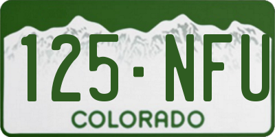 CO license plate 125NFU