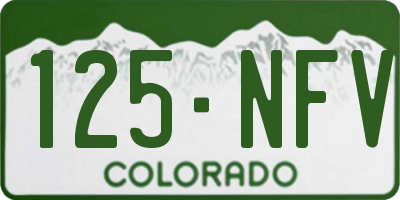 CO license plate 125NFV
