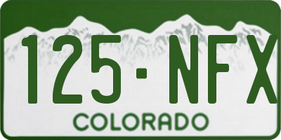 CO license plate 125NFX