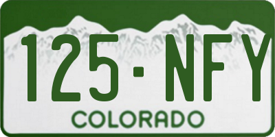 CO license plate 125NFY