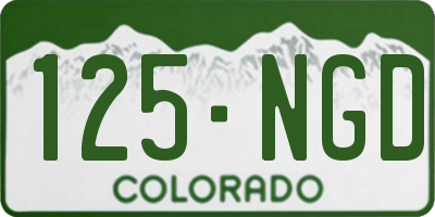 CO license plate 125NGD