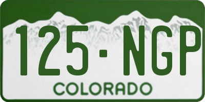 CO license plate 125NGP