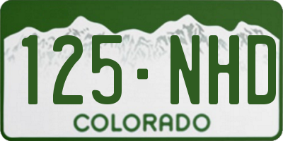 CO license plate 125NHD