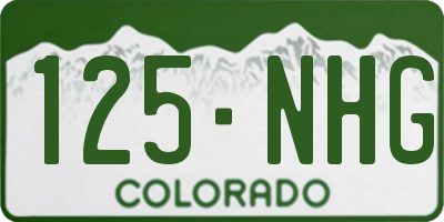 CO license plate 125NHG