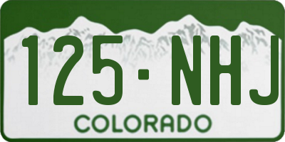 CO license plate 125NHJ
