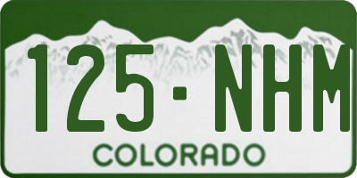 CO license plate 125NHM