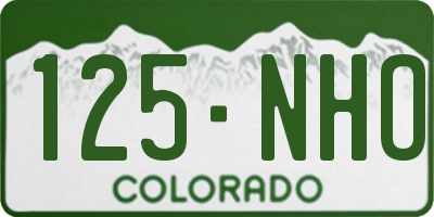 CO license plate 125NHO