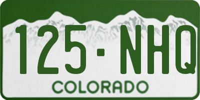 CO license plate 125NHQ