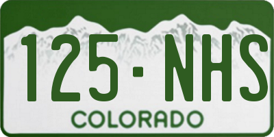 CO license plate 125NHS