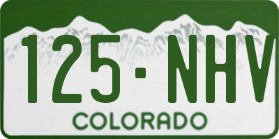 CO license plate 125NHV