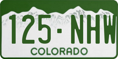 CO license plate 125NHW