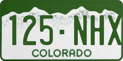CO license plate 125NHX