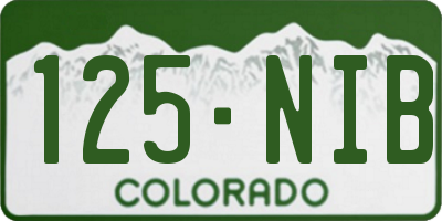CO license plate 125NIB