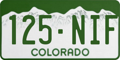 CO license plate 125NIF