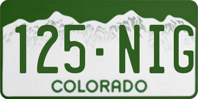 CO license plate 125NIG