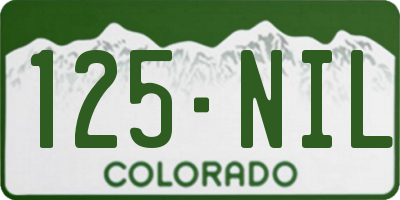 CO license plate 125NIL