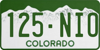 CO license plate 125NIO
