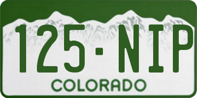 CO license plate 125NIP