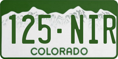 CO license plate 125NIR