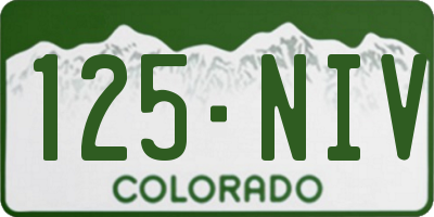 CO license plate 125NIV