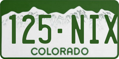 CO license plate 125NIX
