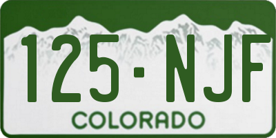 CO license plate 125NJF