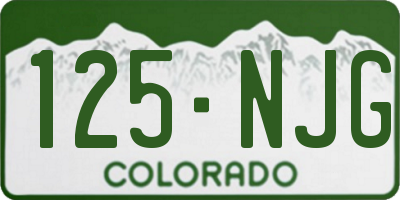 CO license plate 125NJG