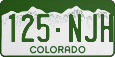 CO license plate 125NJH
