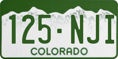 CO license plate 125NJI