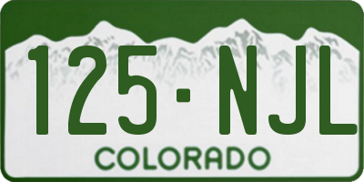 CO license plate 125NJL