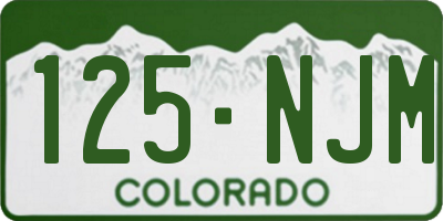 CO license plate 125NJM