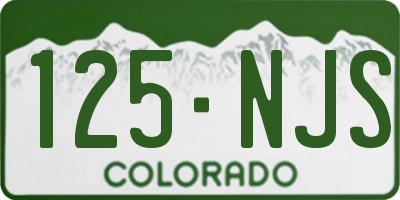 CO license plate 125NJS