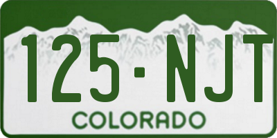 CO license plate 125NJT
