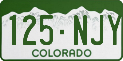CO license plate 125NJY