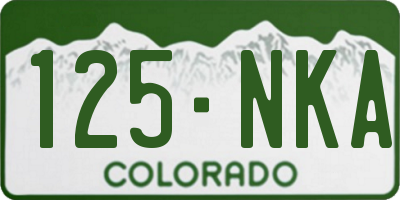 CO license plate 125NKA