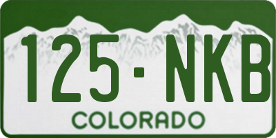 CO license plate 125NKB